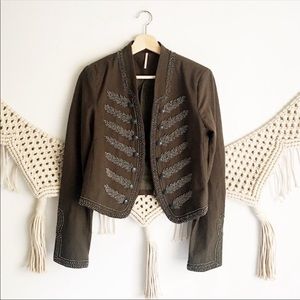 Free People Cropped Military Blazer